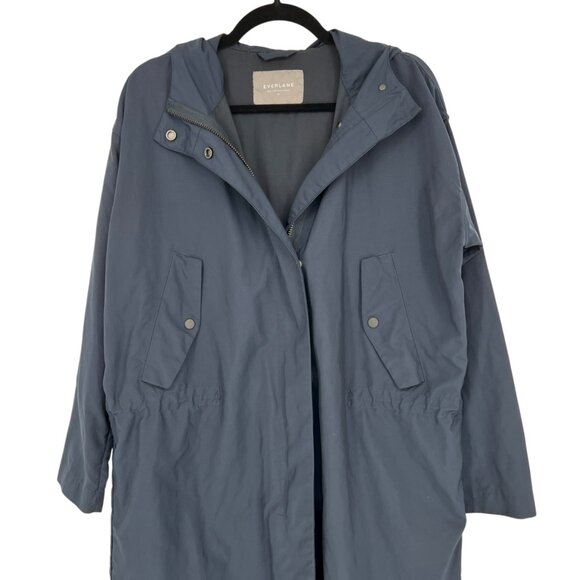 Everlane The City Anorak Navy Blue Hooded Jacket Size Medium - Picture 2 of 13
